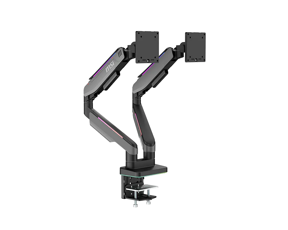MSI MPG MT201DRG RGB Dual Monitor Arm, Gas Spring, Upto 35 Inch
