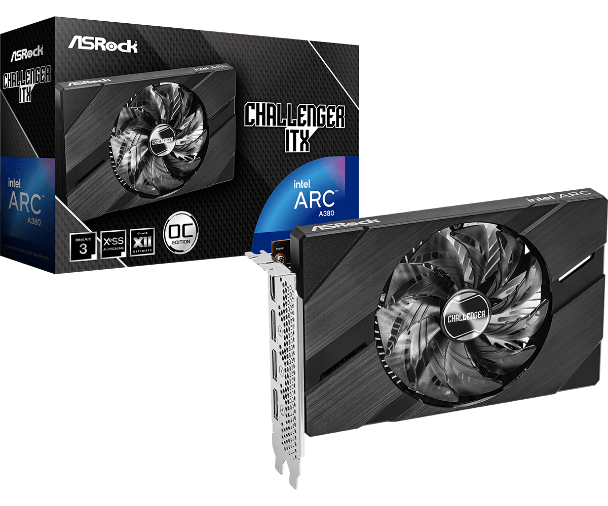 ASRock Intel Arc A380 Challenger ITX OC 6GB Graphics Card