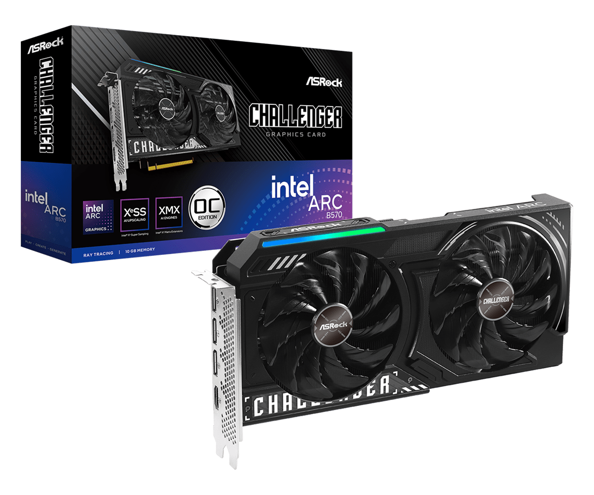 ASRock Intel Arc B570 Challenger OC 10GB Graphics Card
