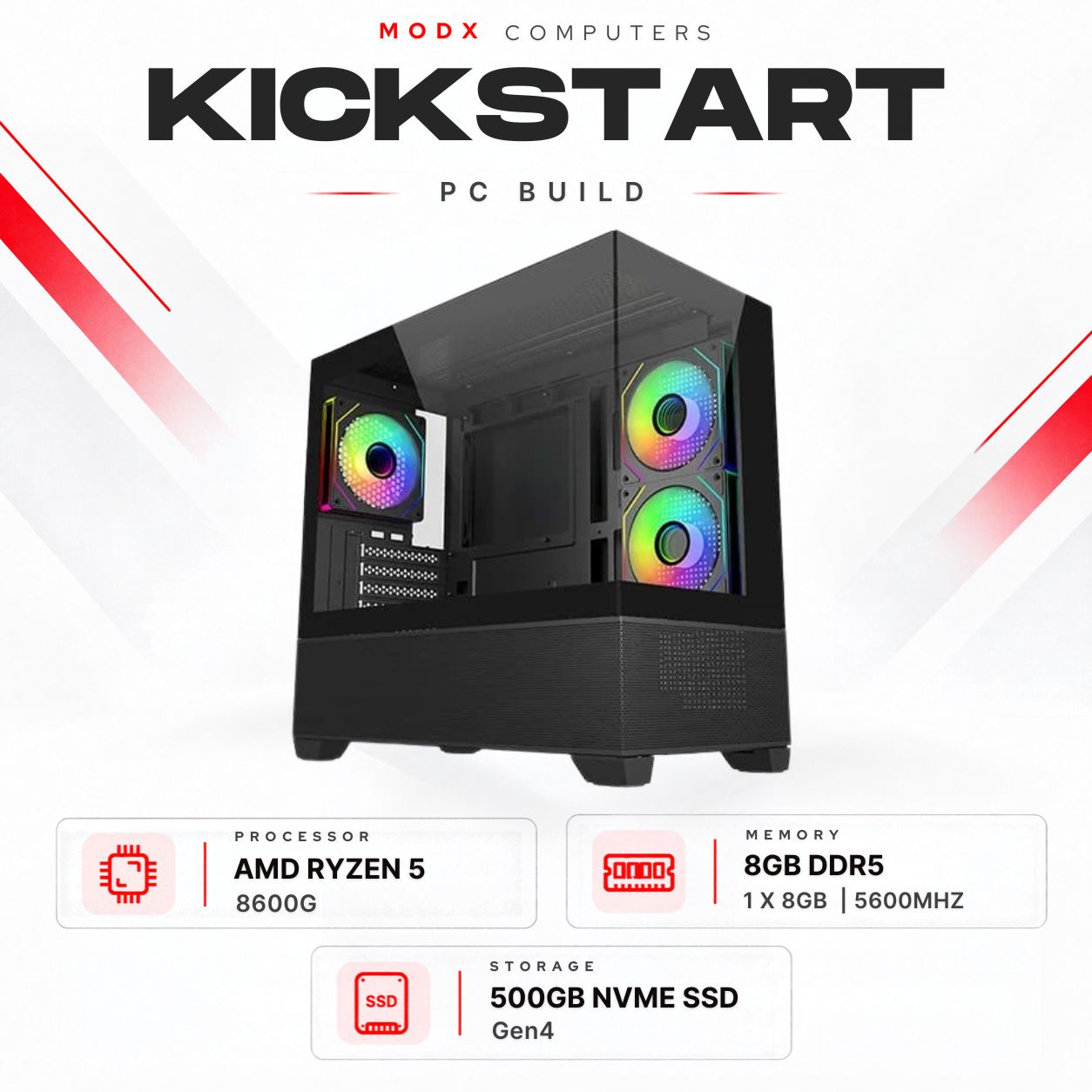 Kickstart 8600G Shadow PC Build