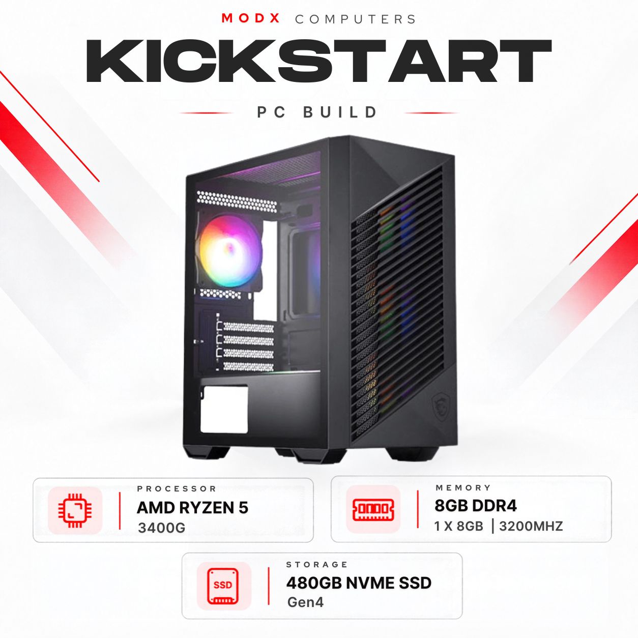 Kickstart 3400G Shadow PC Build