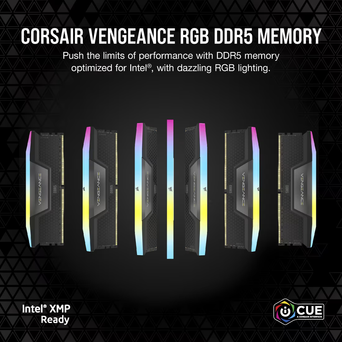 Corsair Vengeance RGB 16GB (16GBX1) DDR5 CL40 5200MHz (Black) RAM Corsair