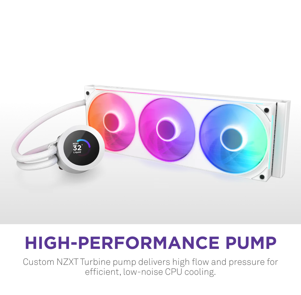 Buy NZXT Kraken Plus 360 RGB with LCD Display (White) AIO Liquid Cooler