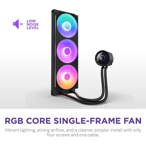 NZXT Kraken Plus 360 RGB with LCD Display (Black) AIO Liquid Cooler NZXT