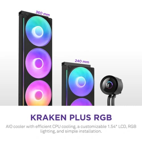 NZXT Kraken Plus 360 RGB with LCD Display (Black) AIO Liquid Cooler modxcomputers