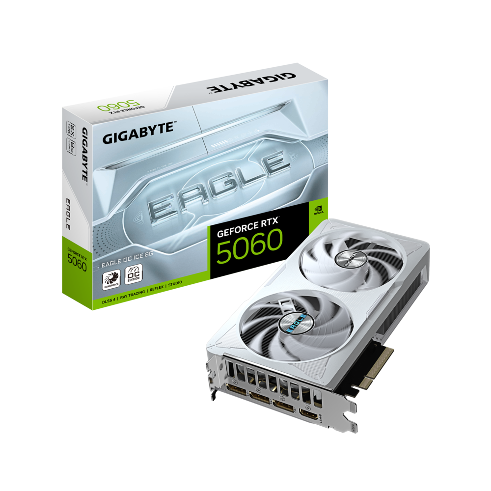 Gigabyte RTX 5060 Eagle OC ICE 8GB GDDR7 (WHITE) Graphics Card