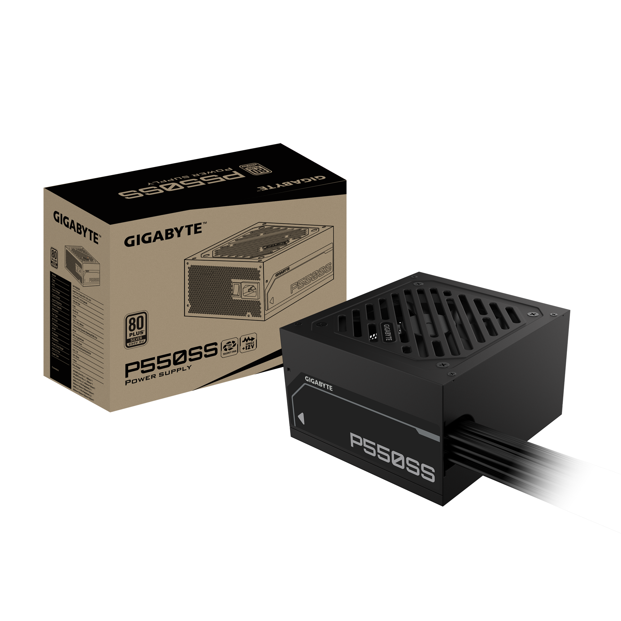 Gigabyte P550SS ATX 3.0 550 Watt 80 Plus Sliver