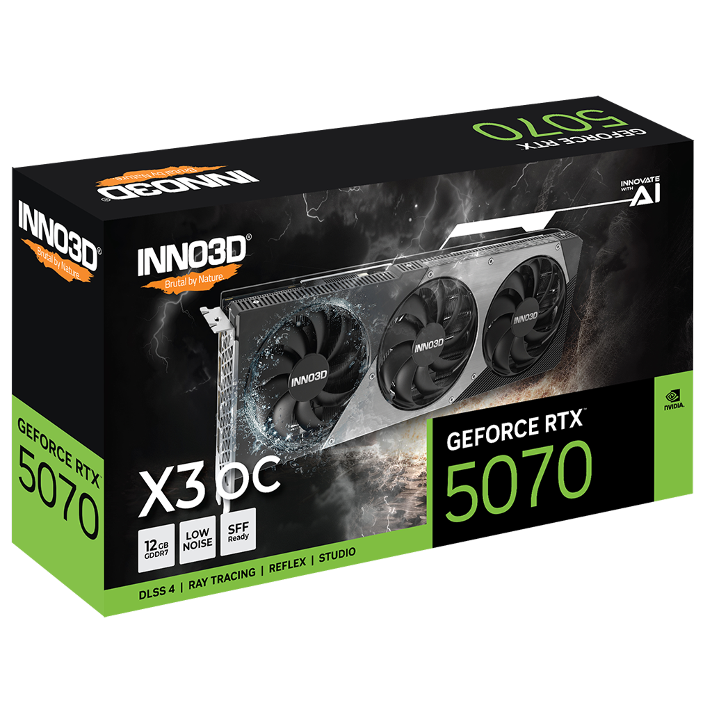 Inno3D RTX 5070 X3 OC Triple Fan 12GB GDDR7 Graphics Card Inno3D
