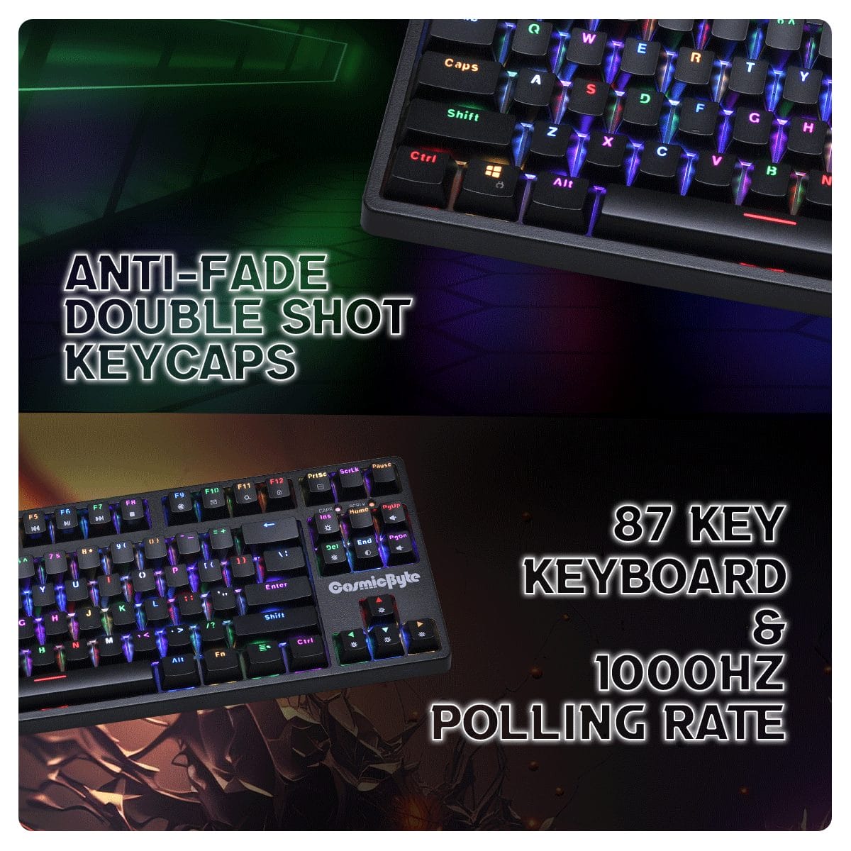 Cosmic Byte Trinity (CB-GK-39) Optical Swappable Blue Switches Mechanical Keyboard (Wireless) Keyboard Cosmic