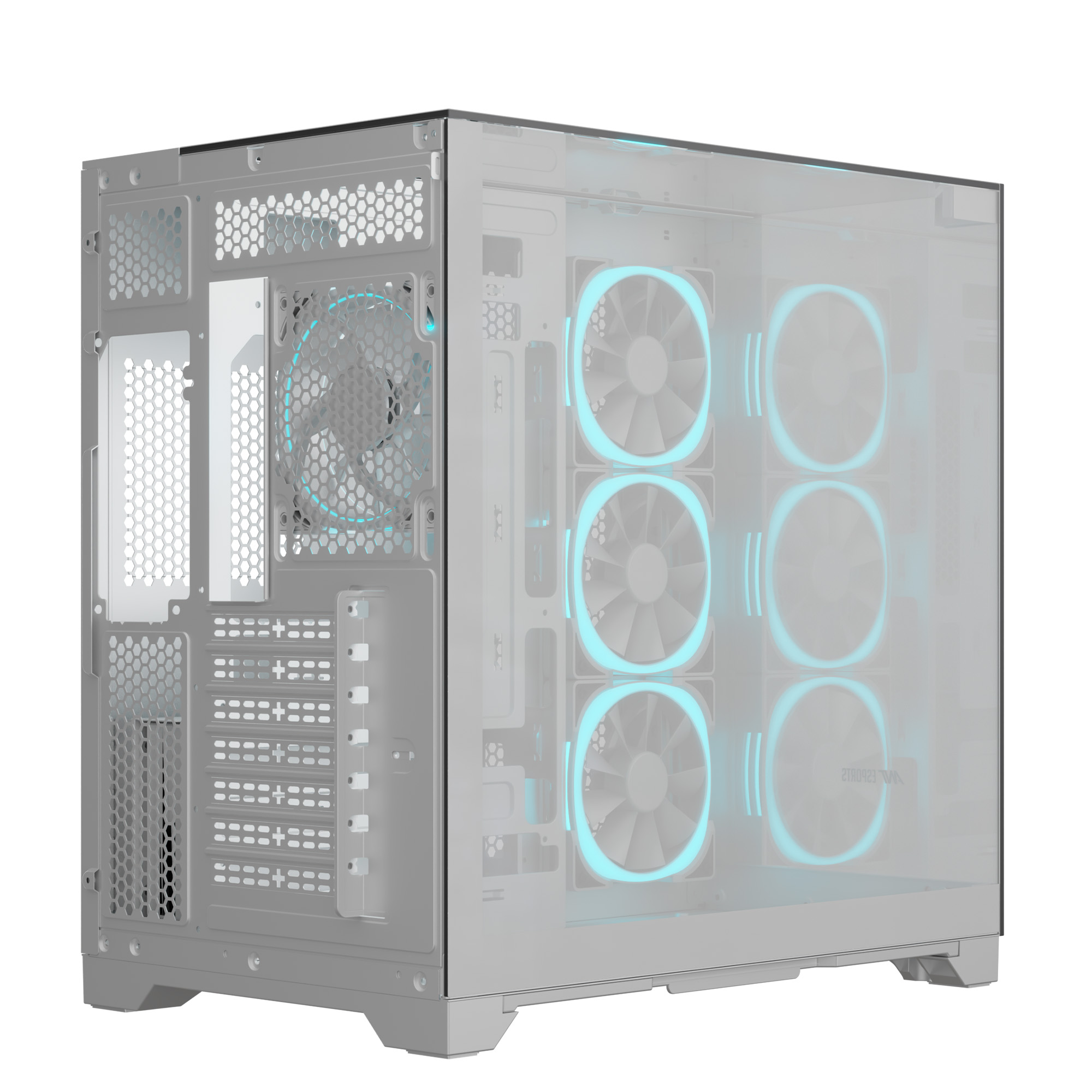 Ant Esports Crystal Mirror ARGB (White) Cabinet Esports