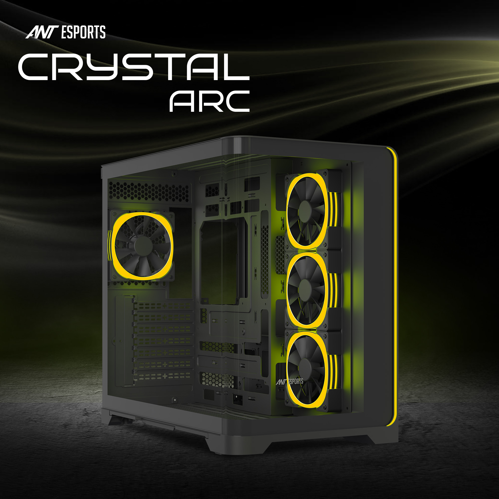Ant Esports Crystal ARC ARGB (Black) Cabinet image 8