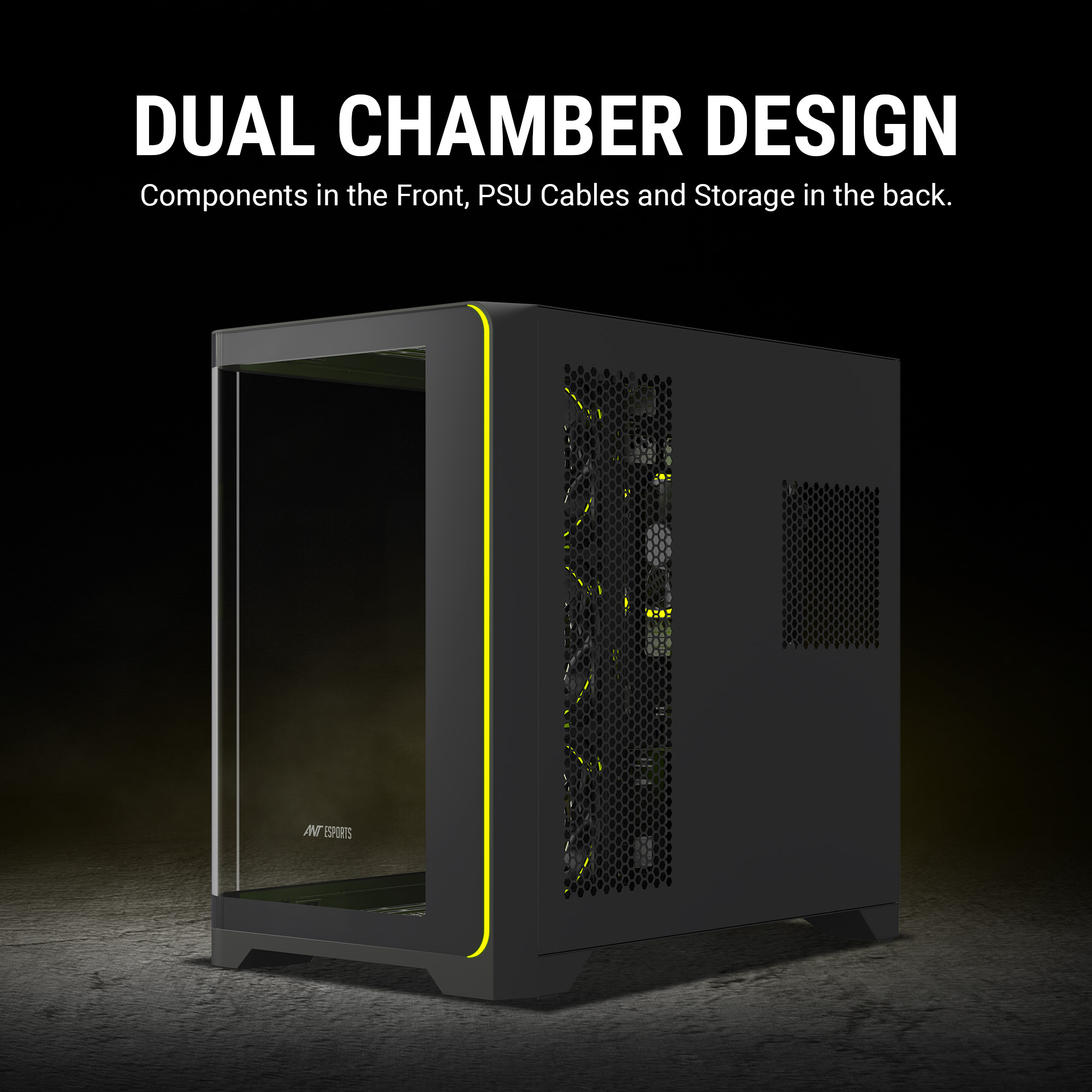 Ant Esports Crystal ARC ARGB (Black) Cabinet image 6