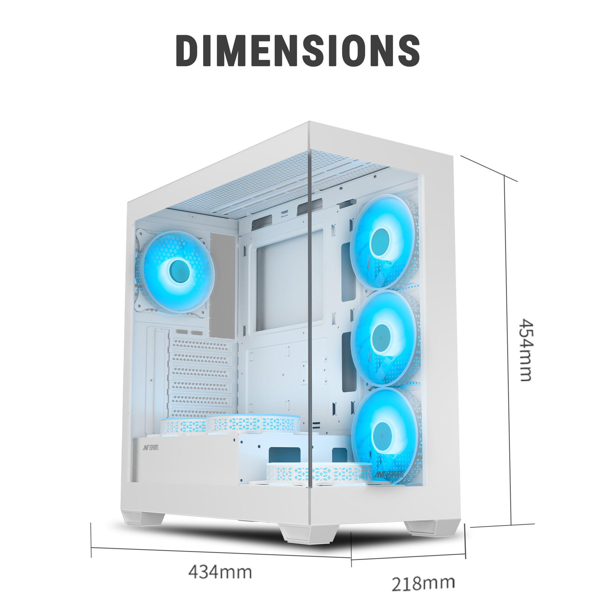 Buy Ant Esports Crystal X7 ARGB (White) Cabinet