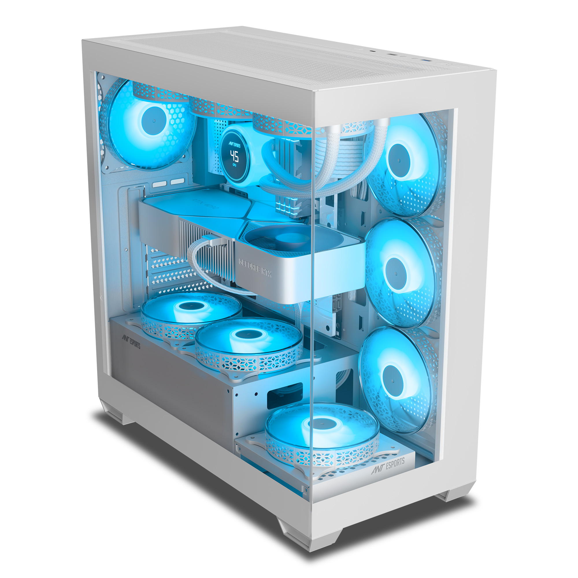 Ant Esports Crystal X7 ARGB (White) Cabinet image 10