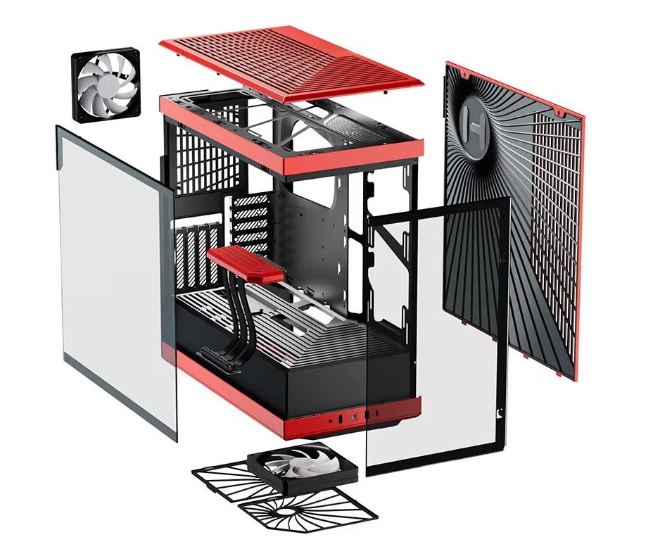 HYTE Y40 ATX Premium Case (Black and Red) Cabinet-img(6)