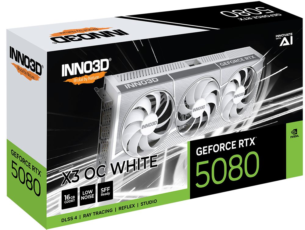 Inno3D RTX 5080 X3 OC 16GB GDDR7 (WHITE) Graphics Card Inno3D