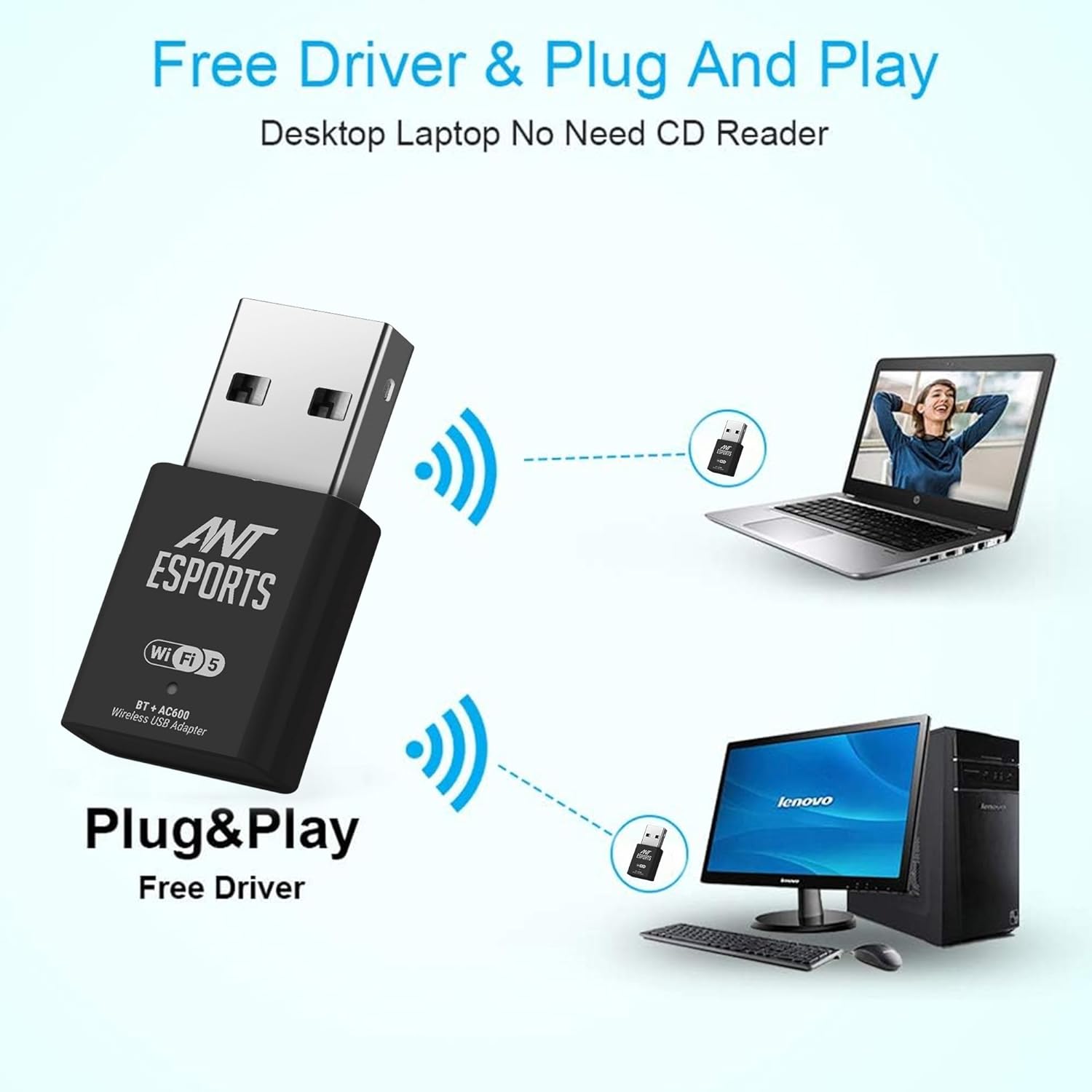 Buy Ant Esports AE600B 600 Mbps 5GHz Wi-Fi and Bluetooth USB Dongle USB Device