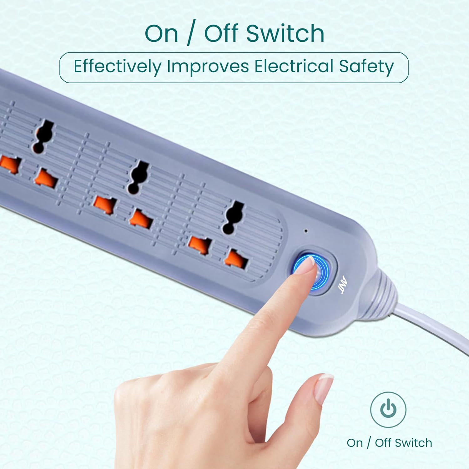 Ant Plus PS421 Power Strip with 4 Universal Socket, 2 USB, 1 Type-C Ports (Grey) Power Strip Ant