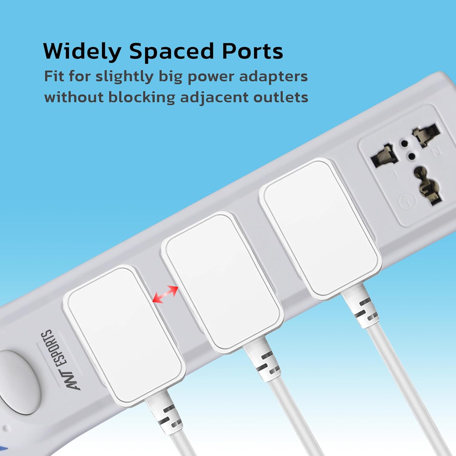 Buy Ant Esports PS400 Power Strip with 4 Universal Socket (White) Power Strip
