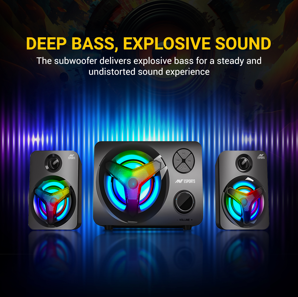 Ant Esports GS350 Pro 2.1 Channel RGB Stereo Gaming Speaker Esports
