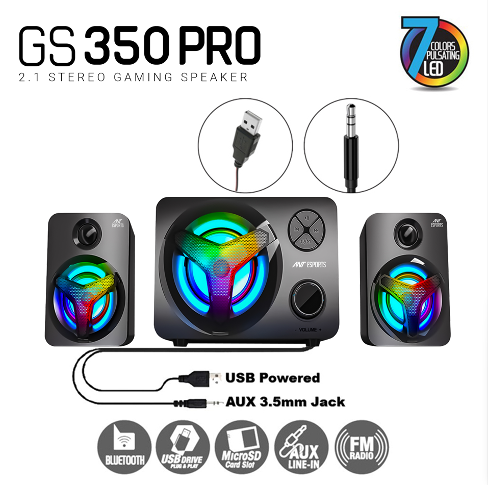 Ant Esports GS350 Pro 2.1 Channel RGB Stereo Gaming Speaker image 7