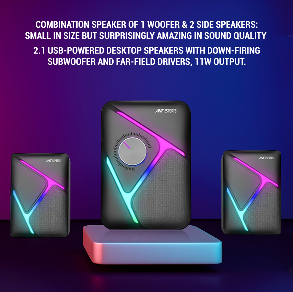 Ant Esports GS270 2.1 Channel RGB Stereo Gaming Speaker image 7