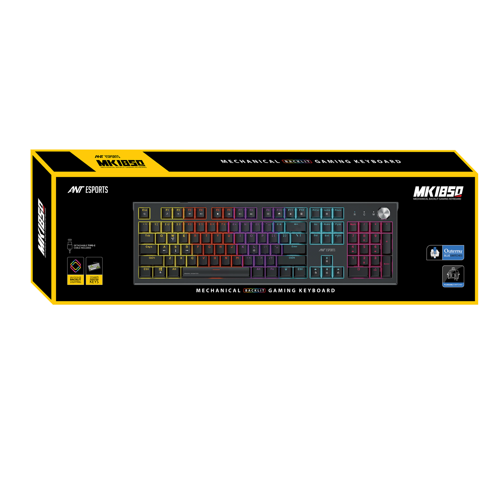 Ant Esports MK1850 Blue Switches Mechanical (Black) Gaming Keyboard image 10
