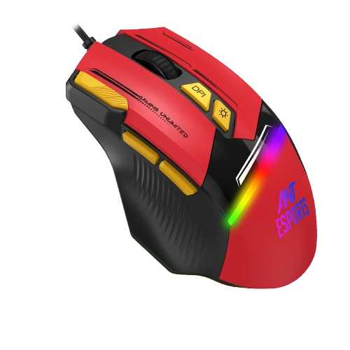 Ant Esports GM333 Wired Optical Ergonomic Design (Black-Red-Yellow) Gaming Mouse