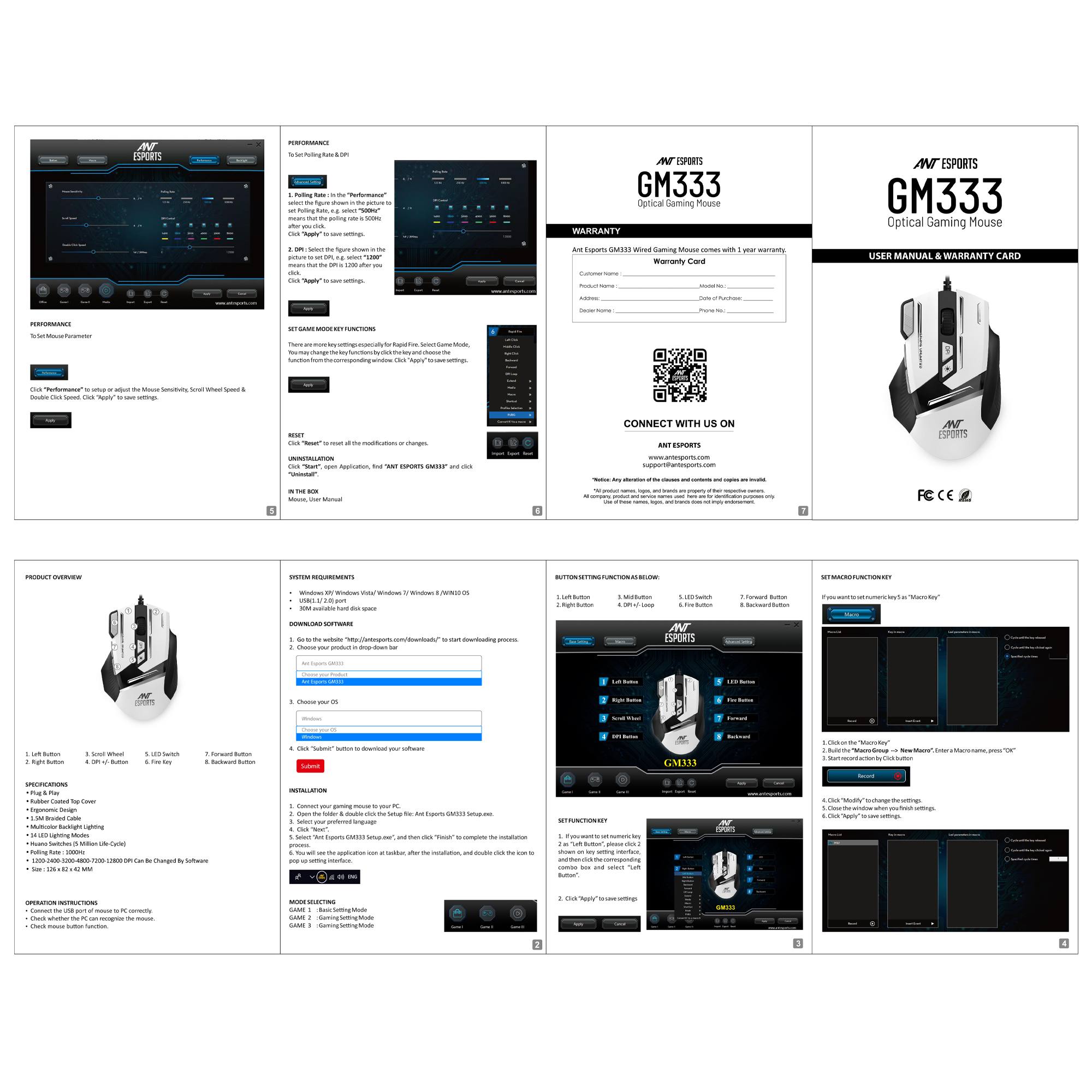 Ant Esports GM333 Wired Optical Ergonomic Design (Black-Red-Yellow) Gaming Mouse image 9