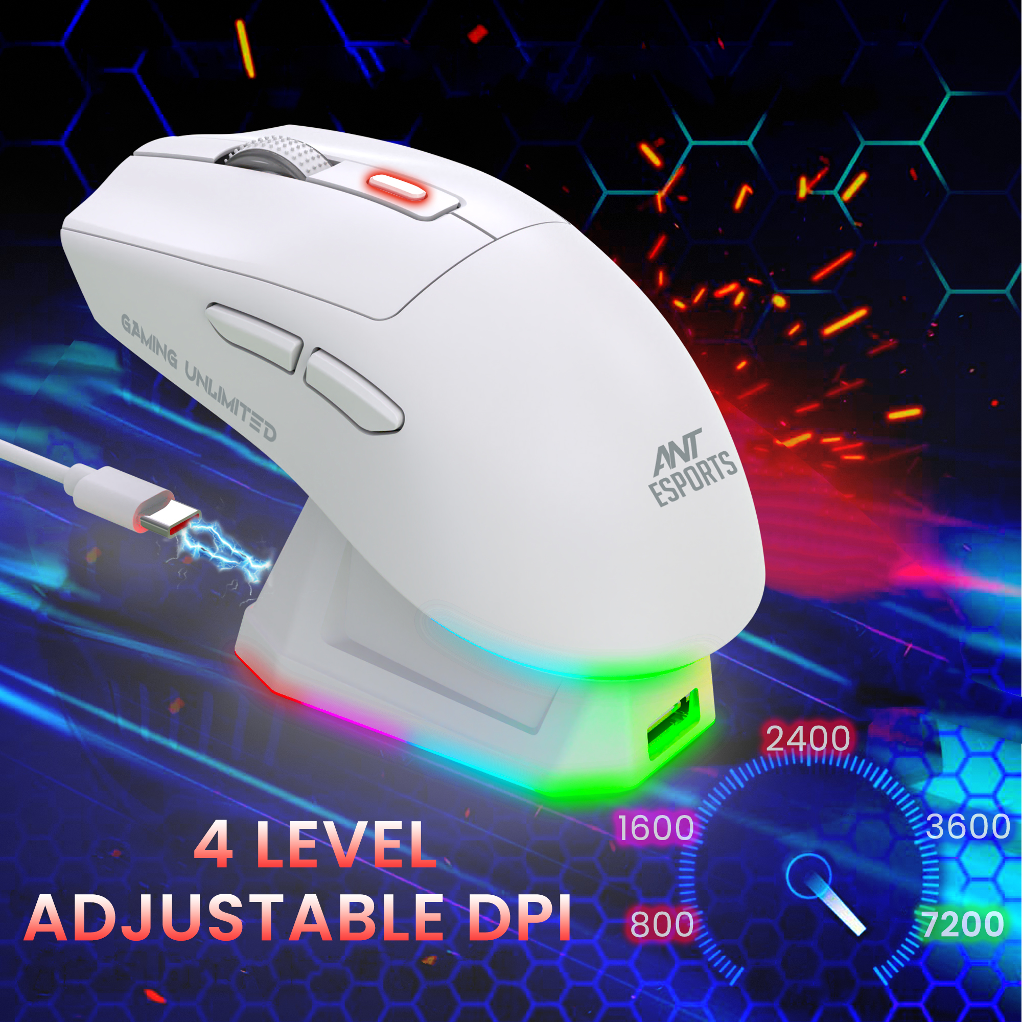 Buy Ant Esports GM810 Pro Wireless Optical (White) Gaming Mouse