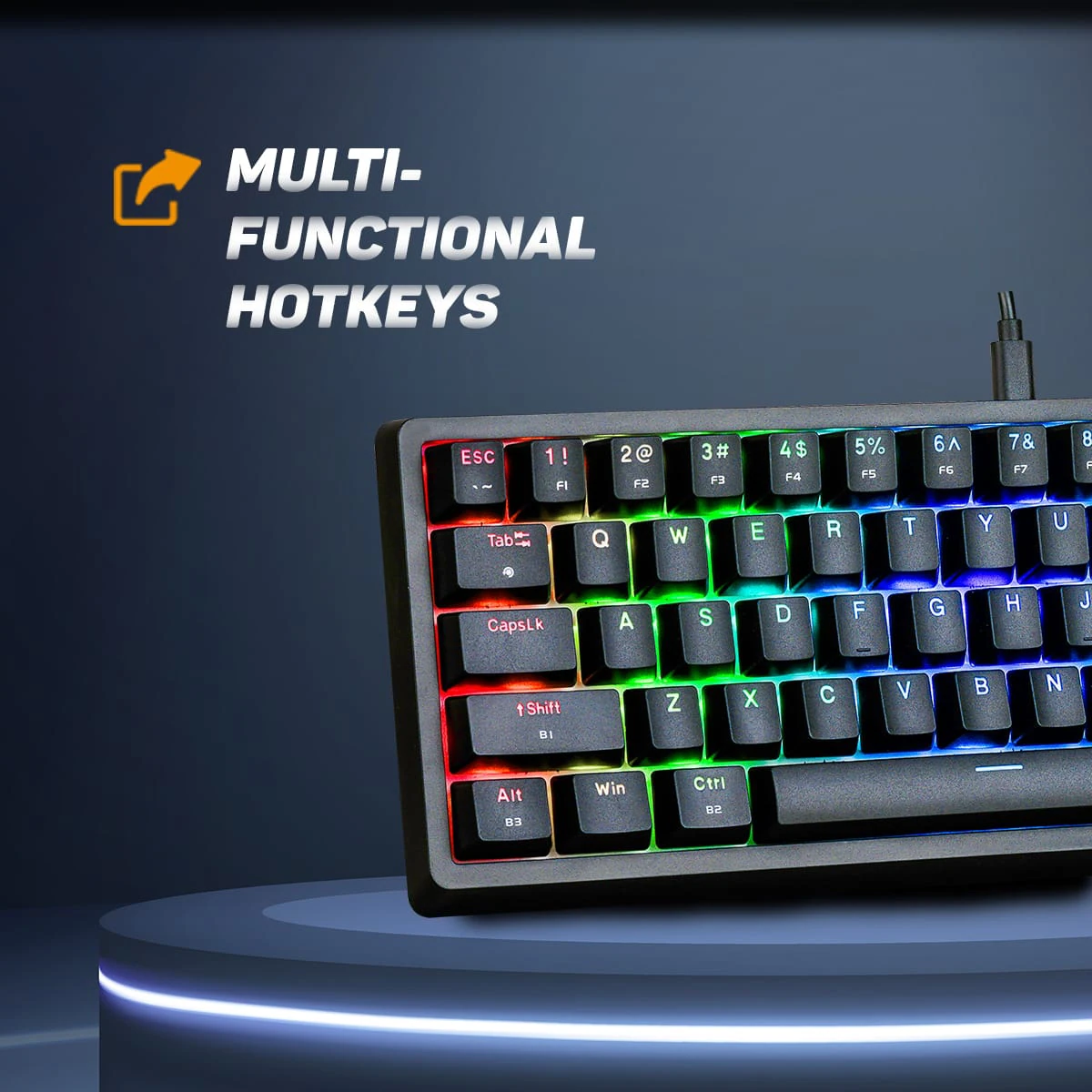 Cosmic Byte Astra (CB-GK-33) Hot-Swappable Blue Switches with Per Key RGB Mechanical Keyboard image 8