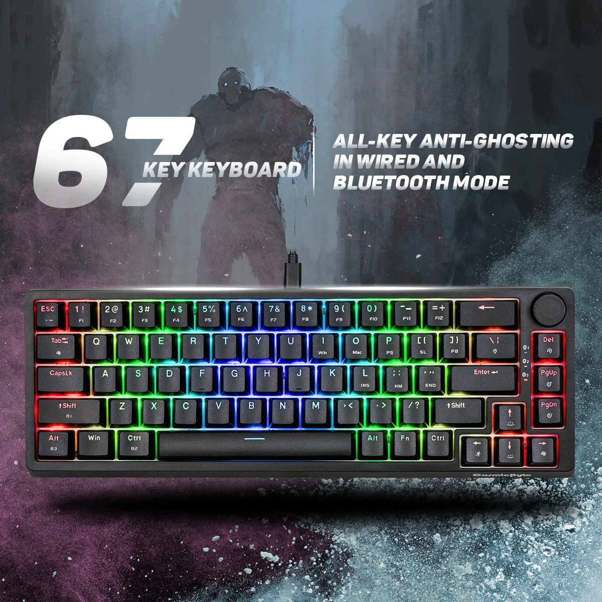 Cosmic Byte Astra (CB-GK-33) Hot-Swappable Blue Switches with Per Key RGB Mechanical Keyboard Byte
