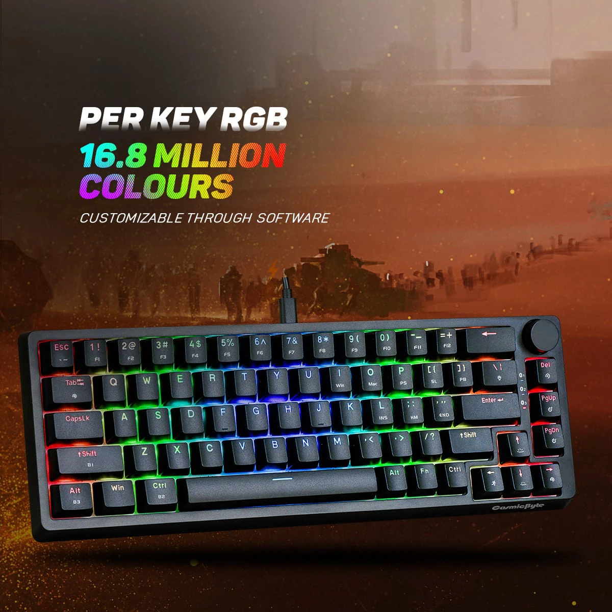 Cosmic Byte Astra (CB-GK-33) Hot-Swappable Blue Switches with Per Key RGB Mechanical Keyboard image 9