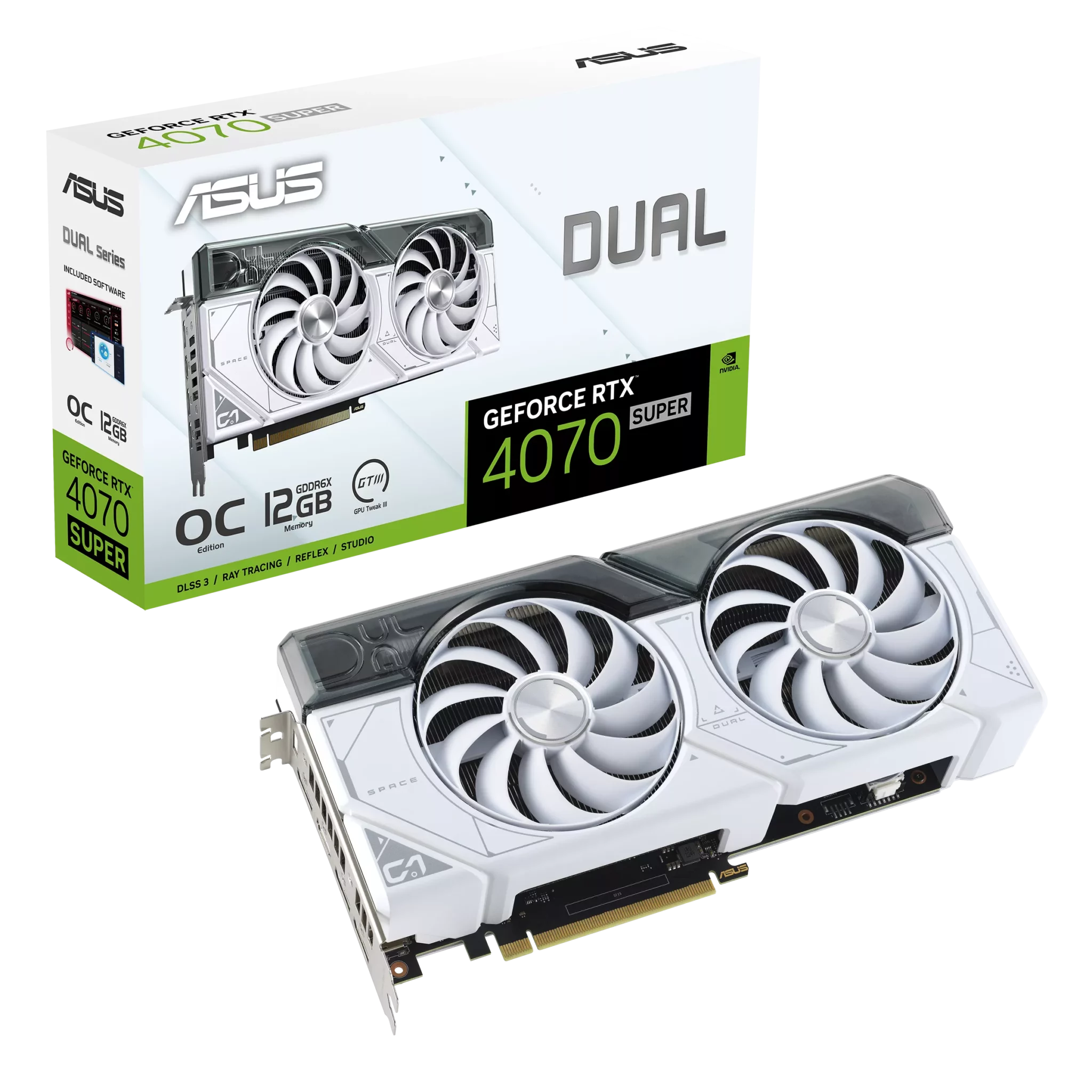 ASUS Dual RTX 4070 Super White OC Edition 12GB Graphics Card