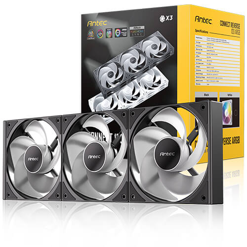 Antec Connect 120 Reverse ARGB 120mm Black (Triple Pack) Case Fans image 12
