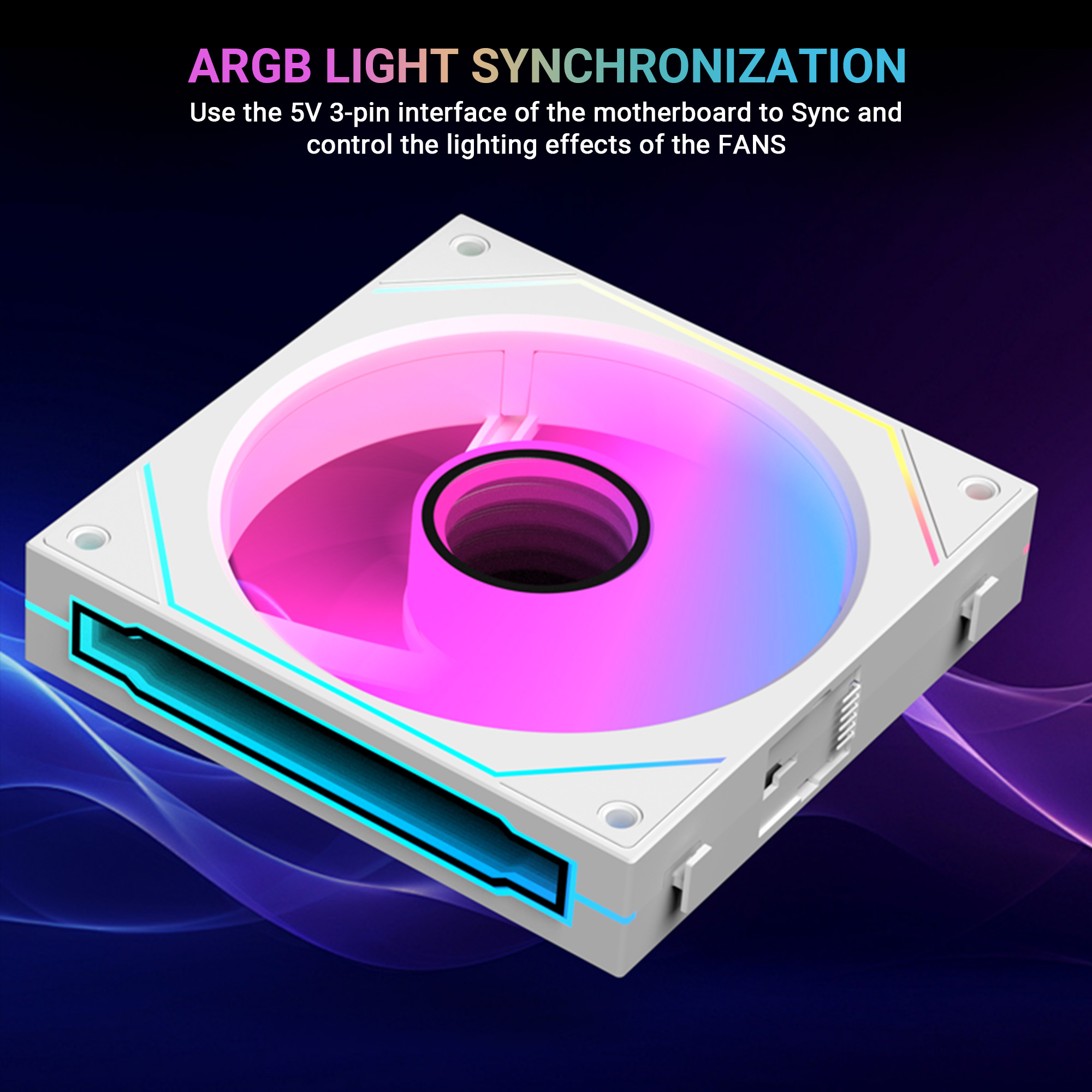 Ant Esports Stackerflow 120mm ARGB (Triple Pack) (White) Case Fans-img(5)