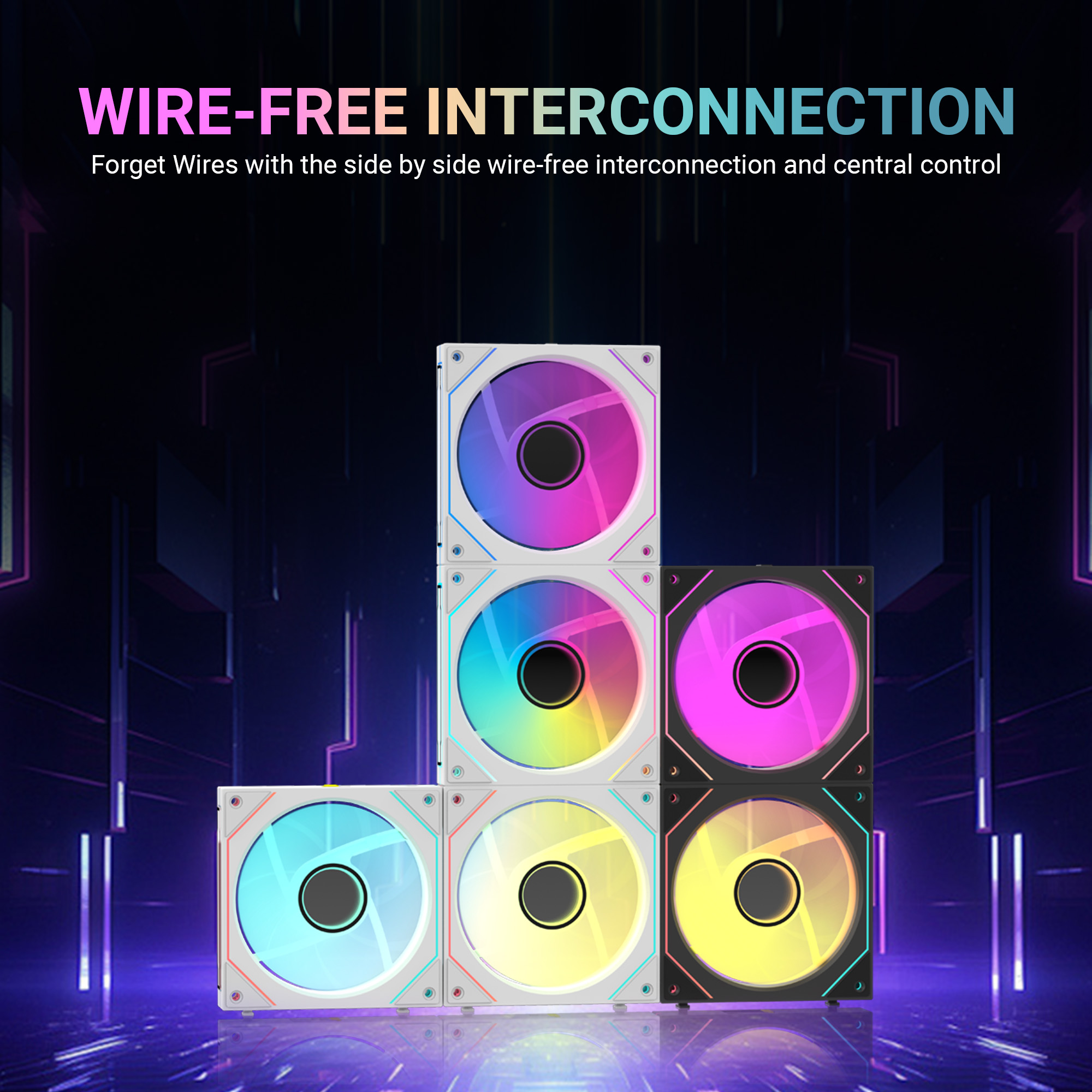 Ant Esports Stackerflow 120mm ARGB (Triple Pack) (Black) Case Fans image 9