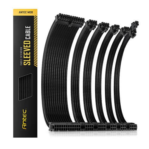 Antec Sleeved Extension PSU Cable Kit (Black) Custom Cables