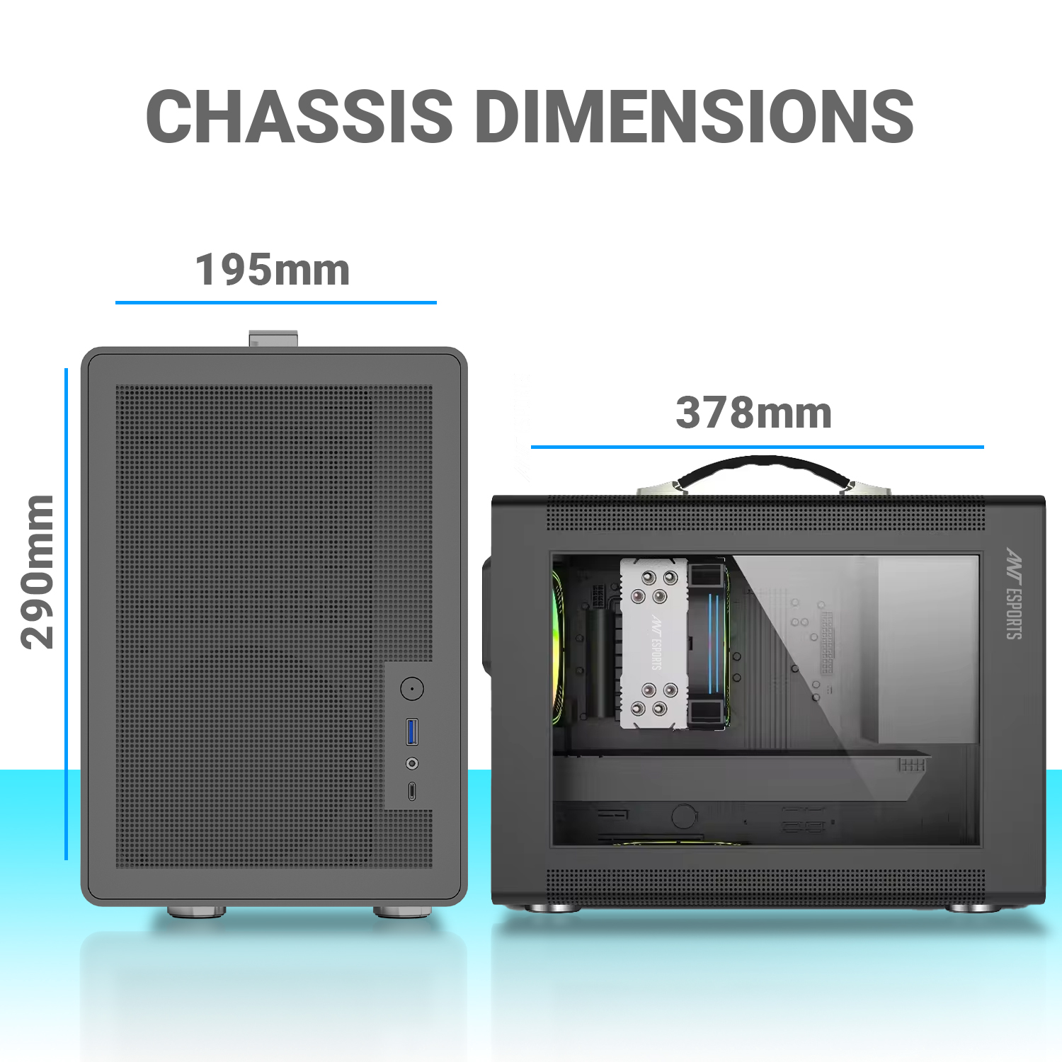 Ant Esports Box C Air Mini Tower Portable (Grey) Cabinet image 15