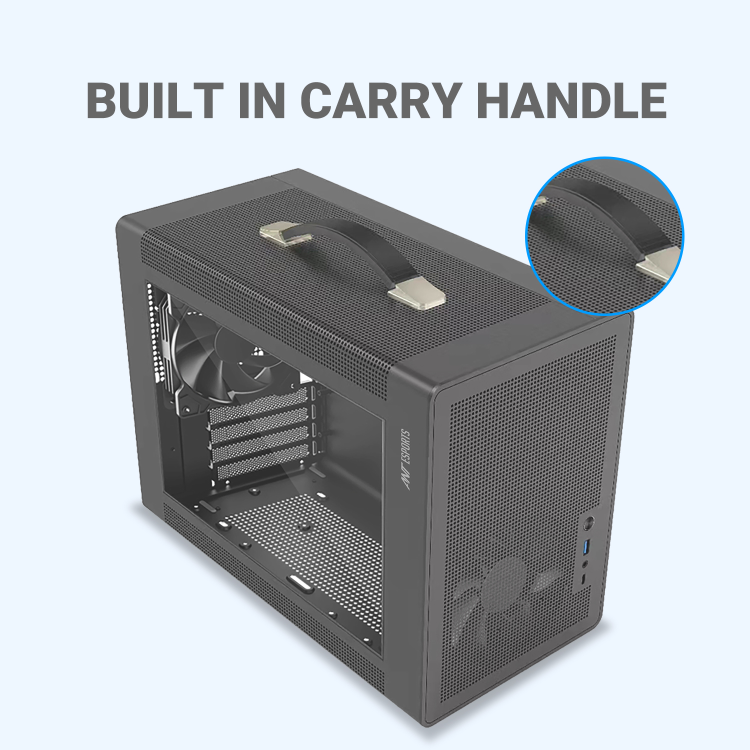 Ant Esports Box C Air Mini Tower Portable (Grey) Cabinet image 13