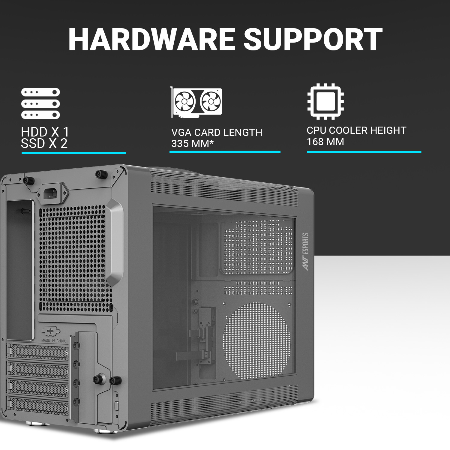 Ant Esports Box C Air Mini Tower Portable (Grey) Cabinet image 11