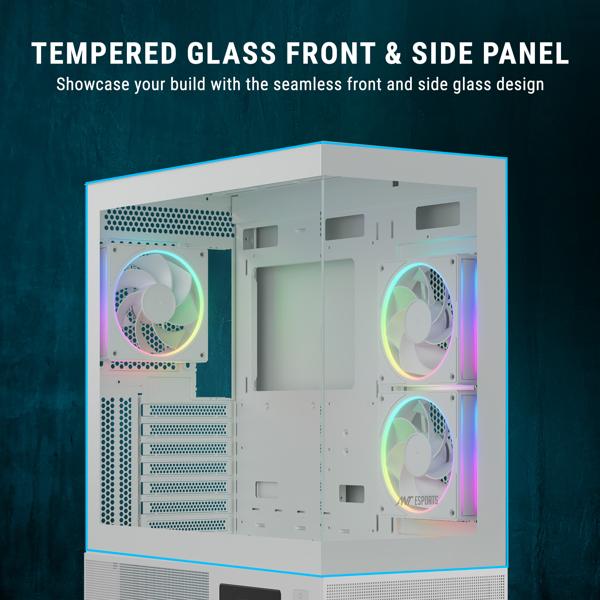 Ant Esports Crystal X3 LCD ARGB (White) Cabinet image 16