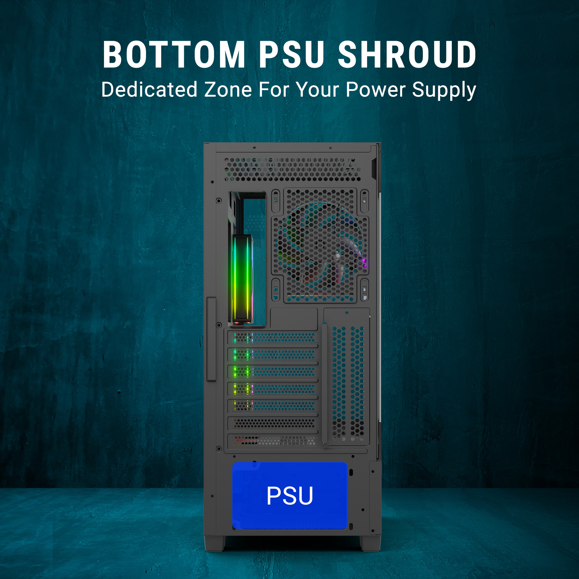 Ant Esports Crystal X3 LCD ARGB (Black) Cabinet image 6