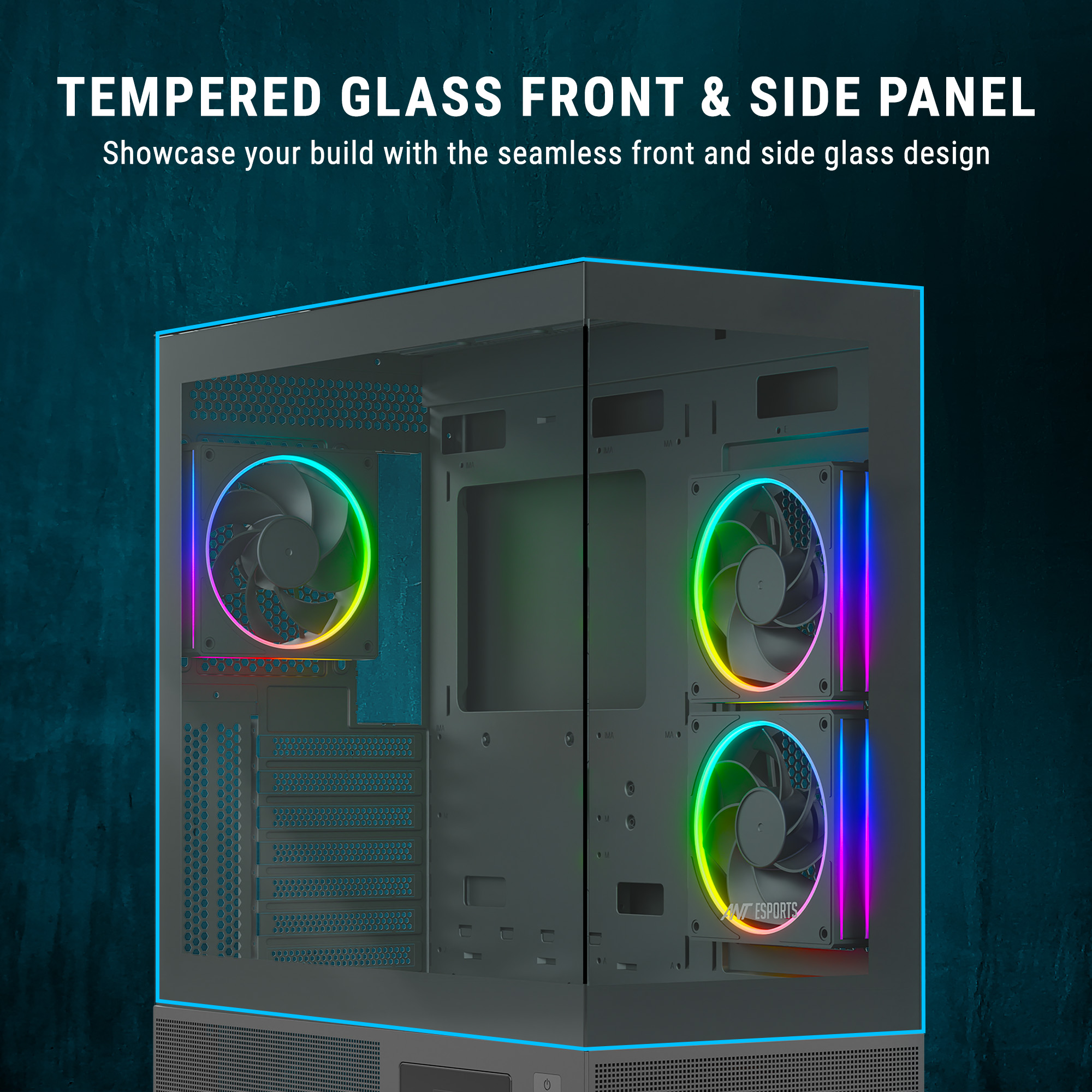 Ant Esports Crystal X3 LCD ARGB (Black) Cabinet image 16