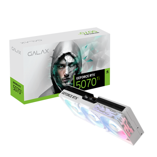 Galax RTX 5070 Ti (1-Click OC) with RGB Lighting 16GB GDDR7 (WHITE) Graphics Card