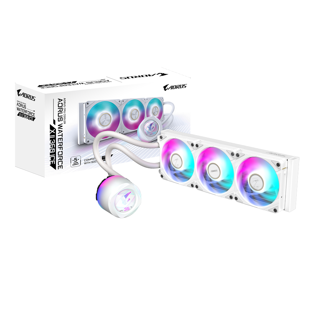 Gigabyte Aorus Waterforce X II 360 ICE ARGB with LCD Display (White) AIO Liquid Cooler modxcomputers