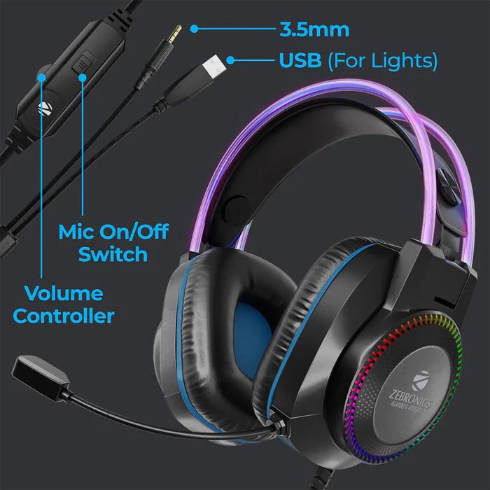 Zebronics Jet Pro RGB (Black) Gaming Headphone image 6