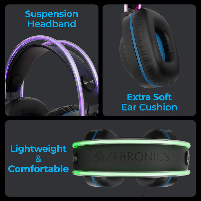 Zebronics Jet Pro RGB (Black) Gaming Headphone image 10