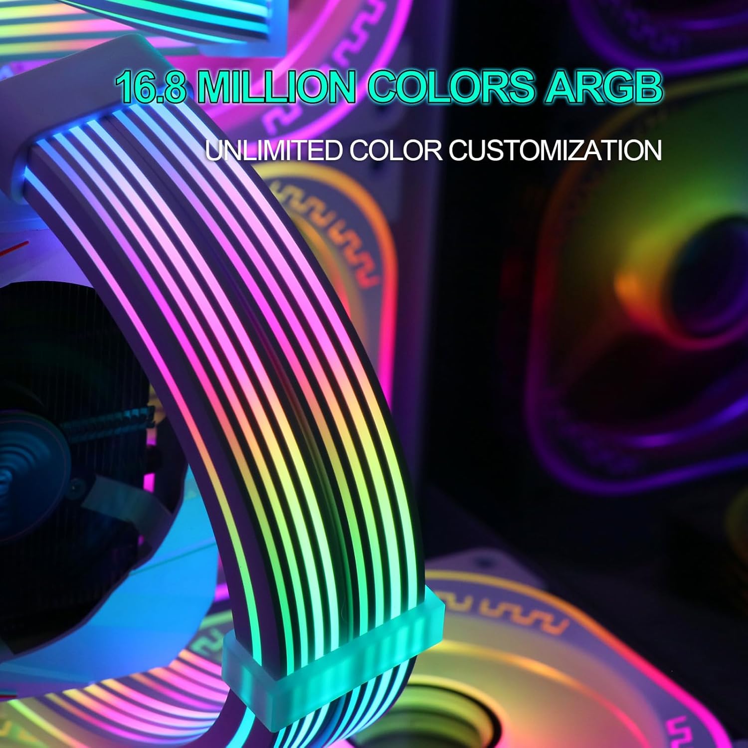 Ant Esports Neon Glow 24 Pin ARGB Extension Custom Cables Ant