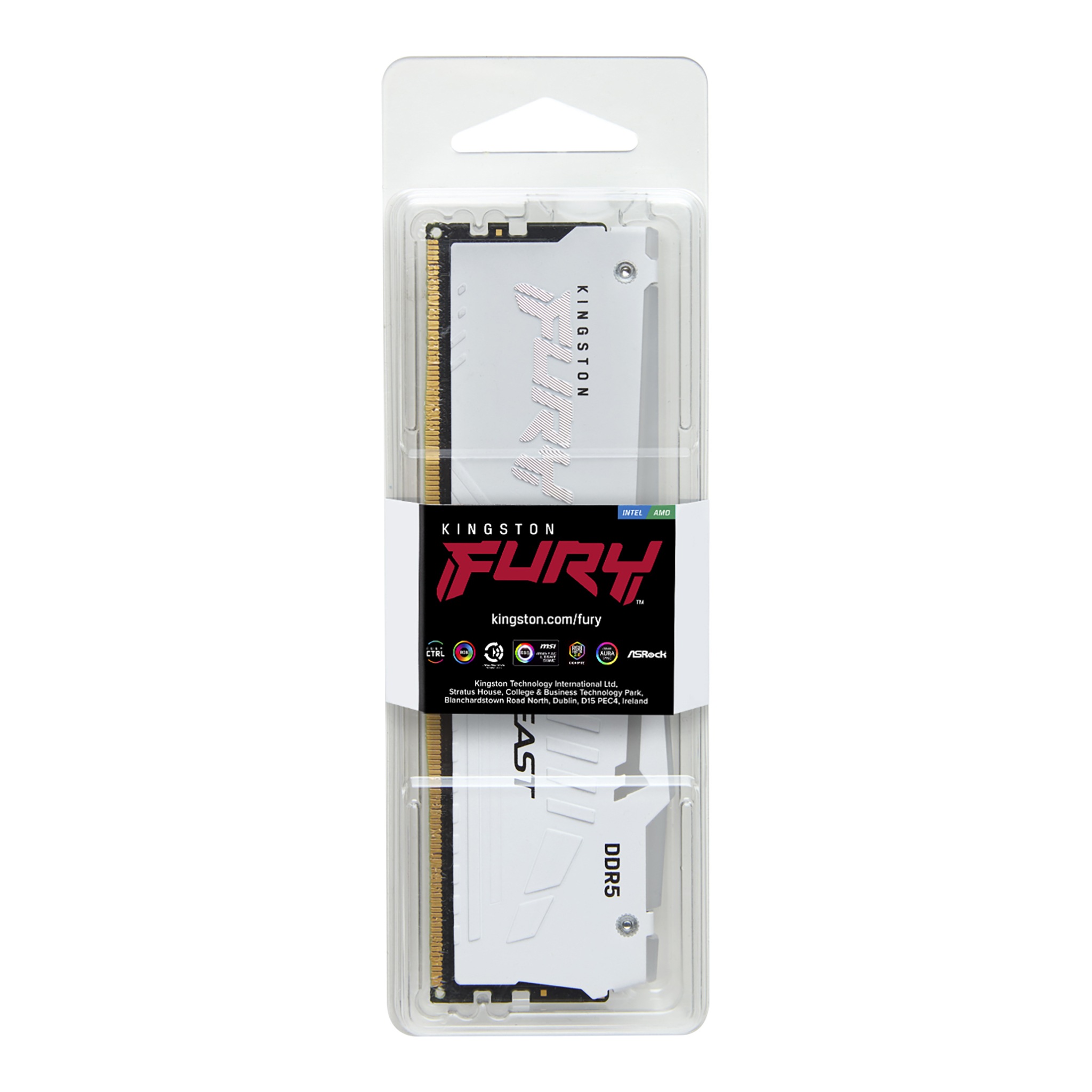 メモリー Kingston FURY White Memory 3600 16GBx2 Pamięć RAM Kingston Fury Beast White RGB DDR5 64GB 6000MHz